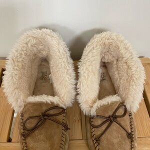 UGG Alena Women's Indoor/Outdoor Chestnut Suede Shearling Moccasin Slippers